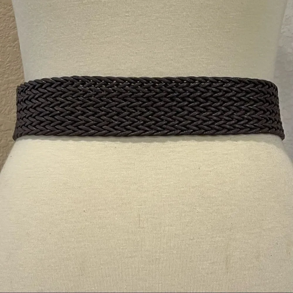Brown Woven Belt One Size OS S Fits Up To 32” Waist